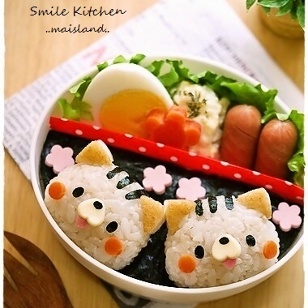 Twin Kitties Bento