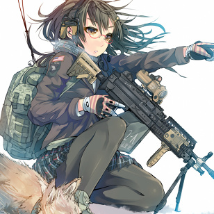 Coyote and a Young Girl 