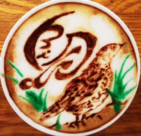 Bird ~The art of Latte calligraphypenmanship~