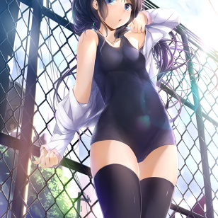 A girl with a swimsuit 