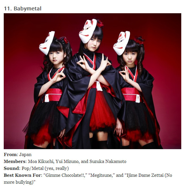 BABYMETAL masuk “20 Group Wanita mengagumkan yang harus diketahui dunia”