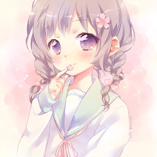 Sailor Girl with Spring Pigtails