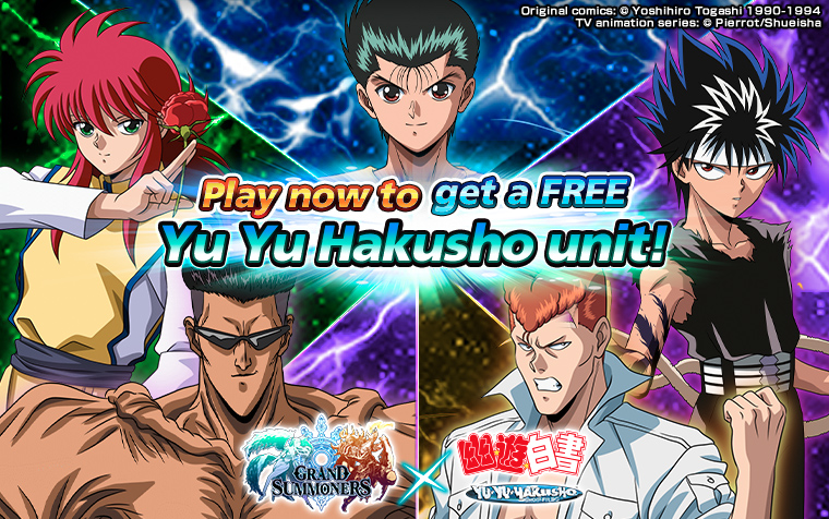 Play now to get a FREE Yu Yu Hakusho unit!