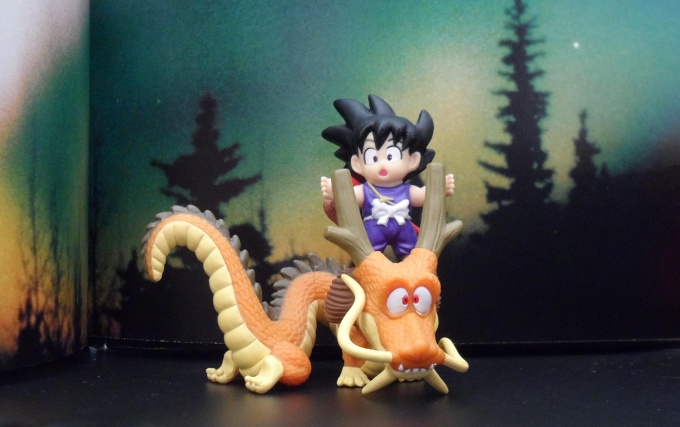 Chibi Son Goku and Shen Long