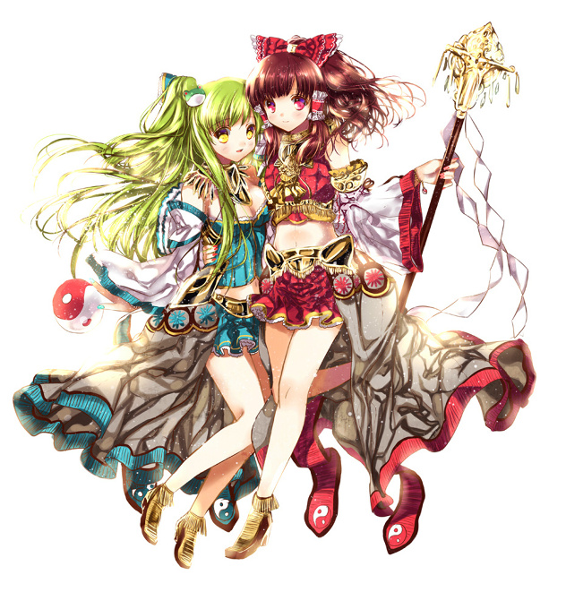 Reimu & Sanae in Heco style