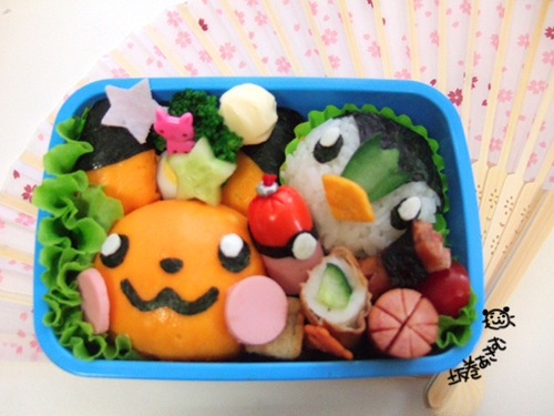 Pikachu and Piplup Bento 