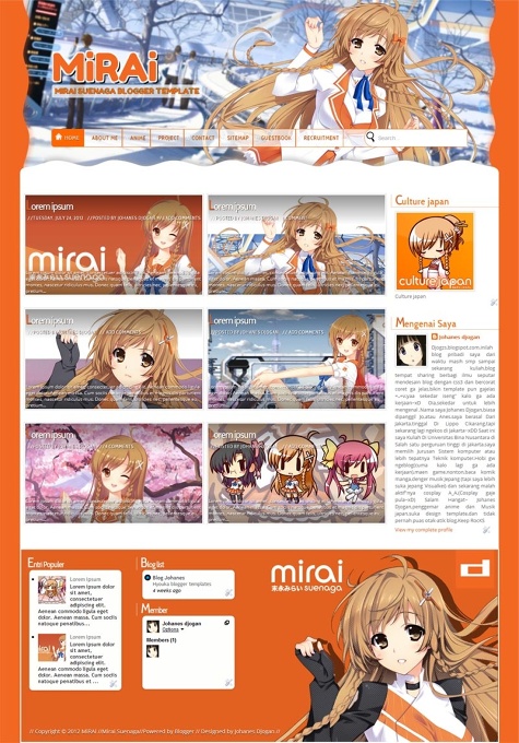 Mirai Suenaga Blogger template