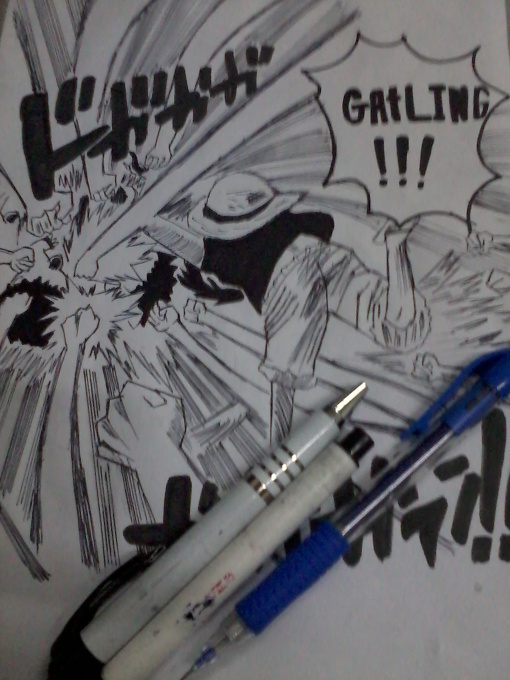 luffy gomu gomu no gatling 