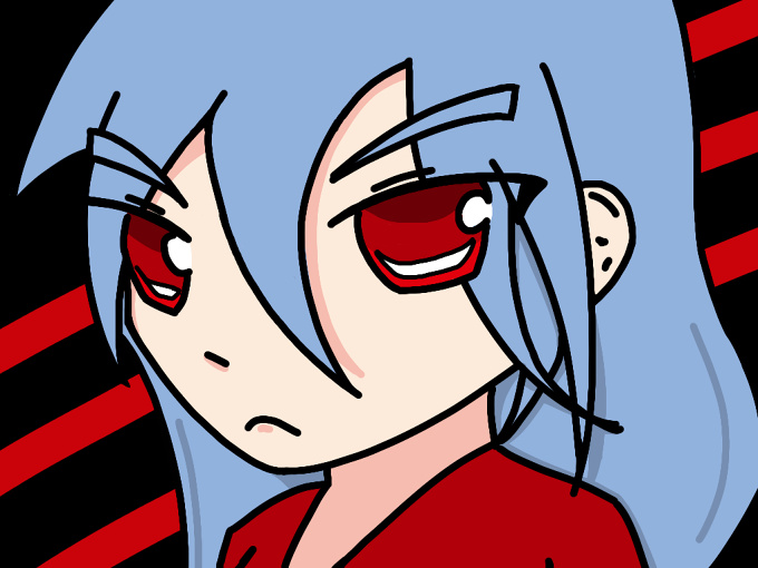 Cartoon Girl drawn on an iPad