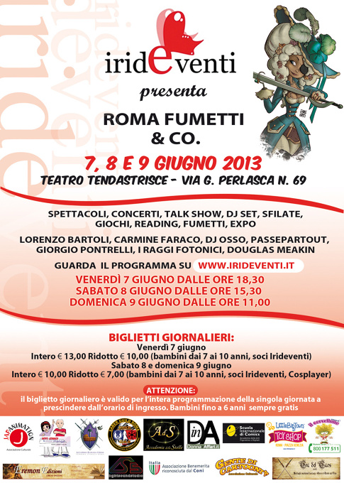 7-8-9- giugno ROMA FUMETTI & COMICS 2013 AL TEATRO TENDESTRISCE