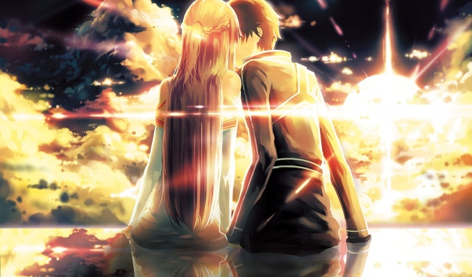Asuna and Kirito.Sword Art Online