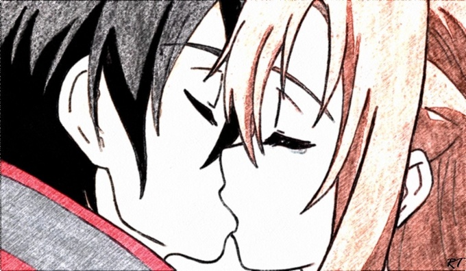 Kirito and asuna (redrawn)