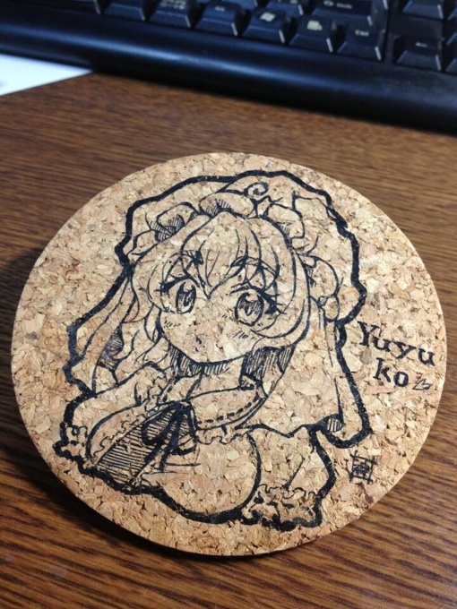 I drew a Yuyuko to coaster