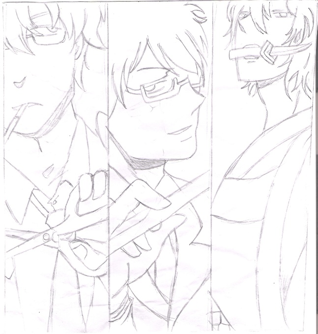 paint of Sakata Quintuki the hero of the series Gintama