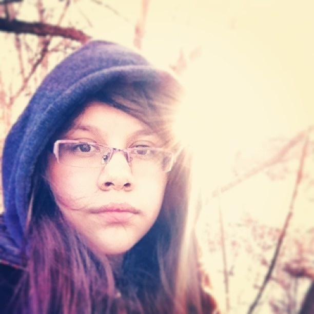 sunset in a winter day