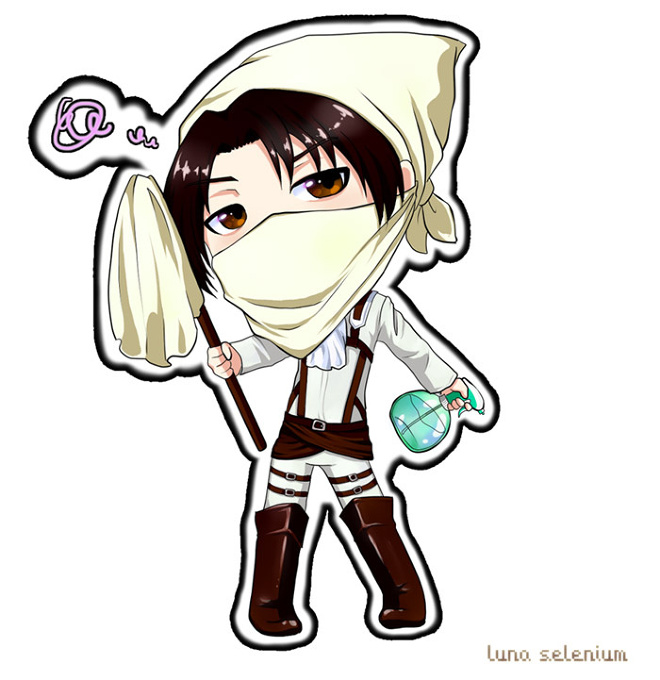 Chibi Heichou cleaning