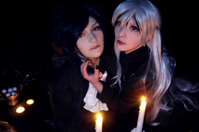 Vampire family on Halloween