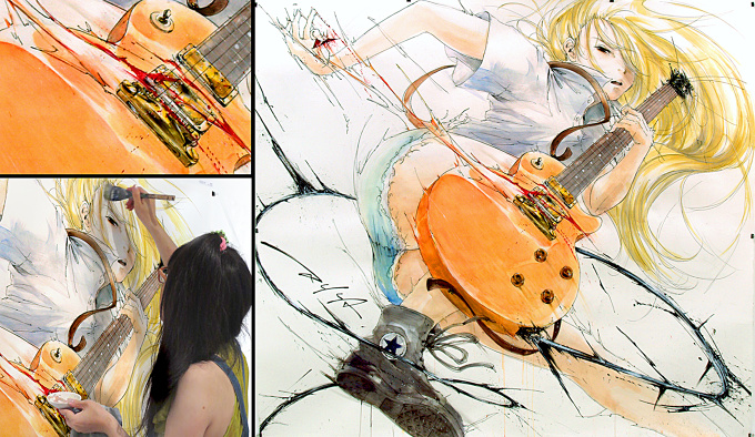 [Live Painting] Guitar magnetic wave!