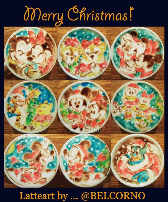 Christmas Ver. Disney Latte Art