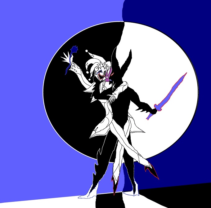 The Dance of  amused  Dark-Joker & angry  Bright-Knight