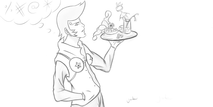 working in brestaurant ;_;