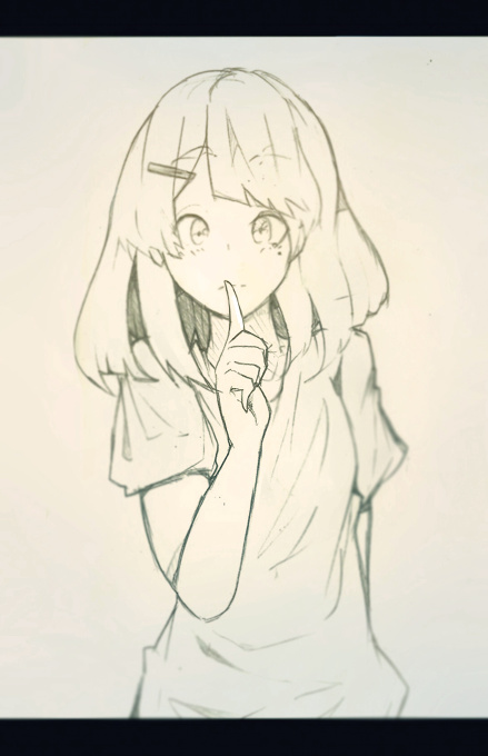 "Shh……",please be quiet.