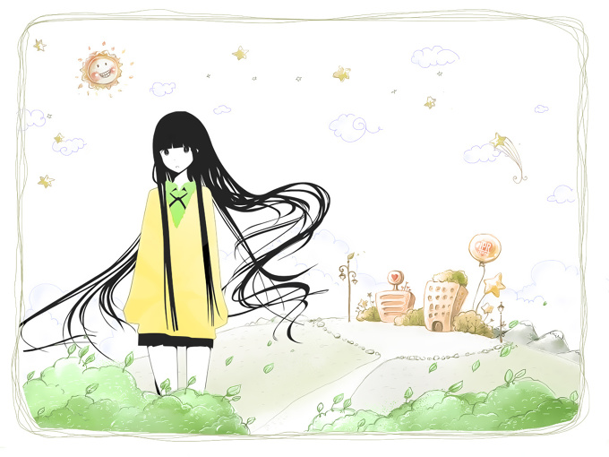 Chica del cabello negro