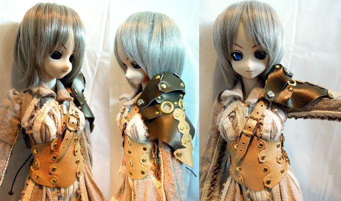 Steampunk Doll Armor - Corset with Shoulder Strap