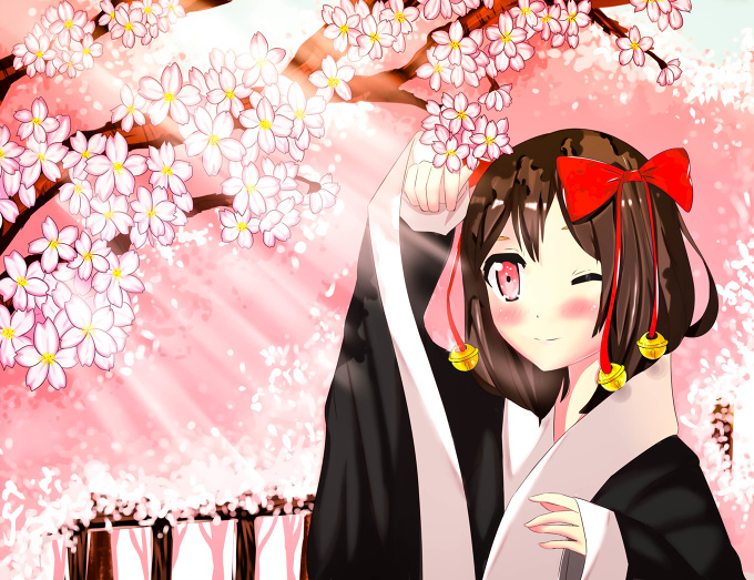 Girl with cherry blossoms 