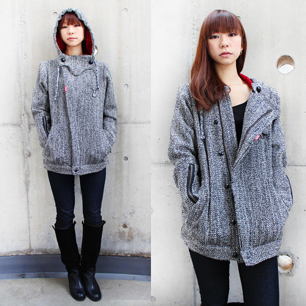 DOKUGA / Tweed Cocoon Jacket [DOROHEDORO]