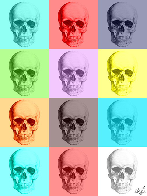 #skull #color #popart