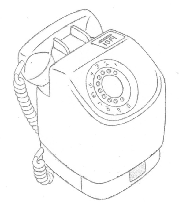 Vintage public payphone