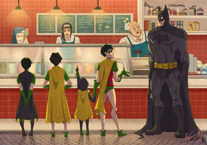 In the icecream stand