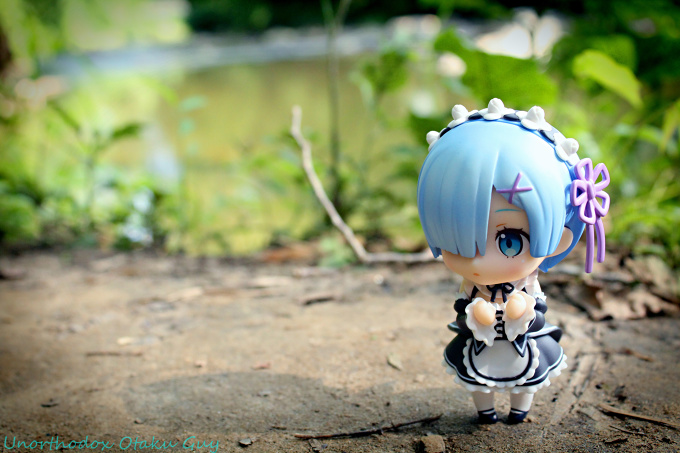 Rem exploring the woods and creeks.