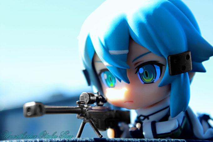 Sinon preparing her mind against Death gun